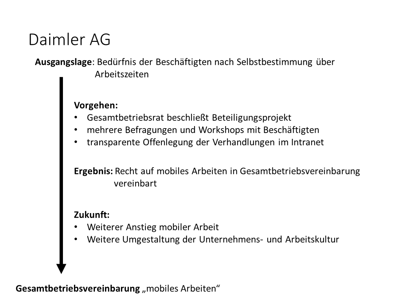 Daimler AG: Gesamtbetriebsvereinbarung zu mobilem Arbeiten