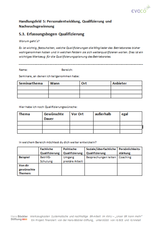 Erfassungsbogen Qualifizierung