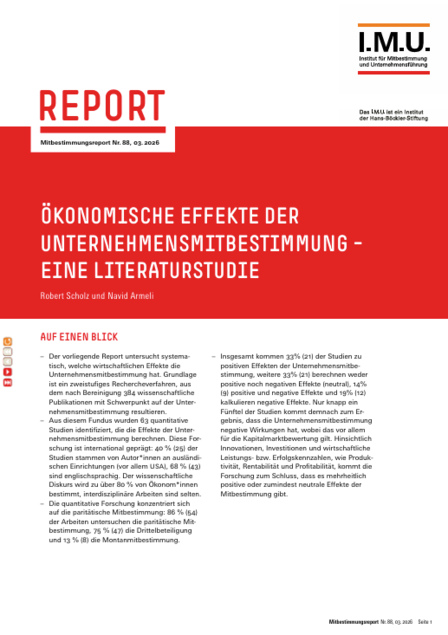 Cover des Mitbestimmungsreports Nr. 88
