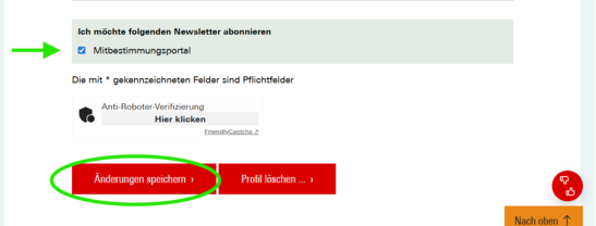 Screenshot Newsletter abonnieren 3