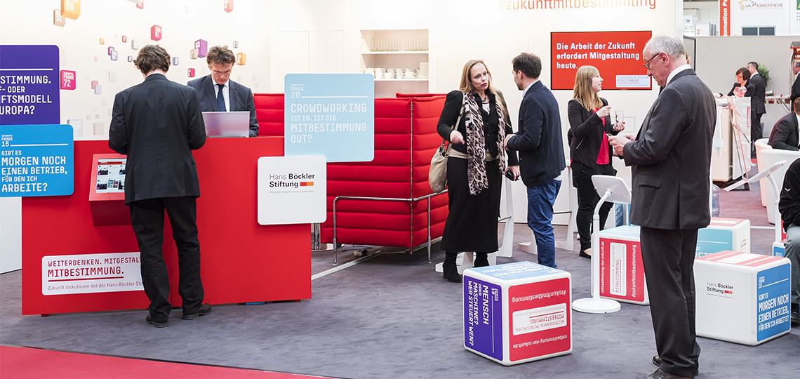 Stand Mitbestimmungskampagne Hannover Messe