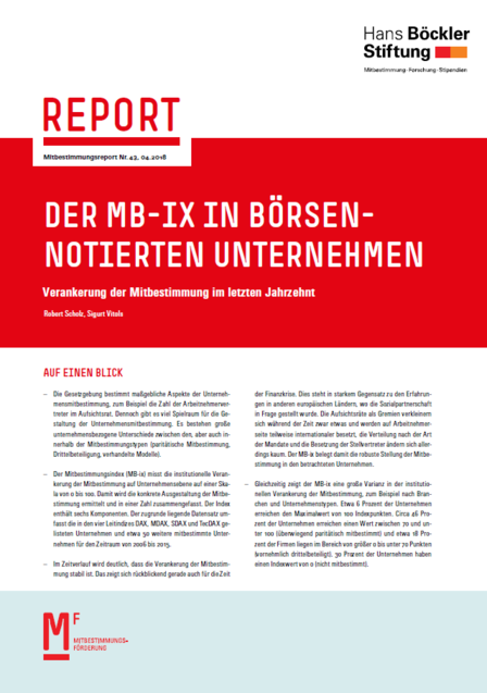 Mitbestimmungsreport 43, der MB-iix in börsenorientierten Unternehmen